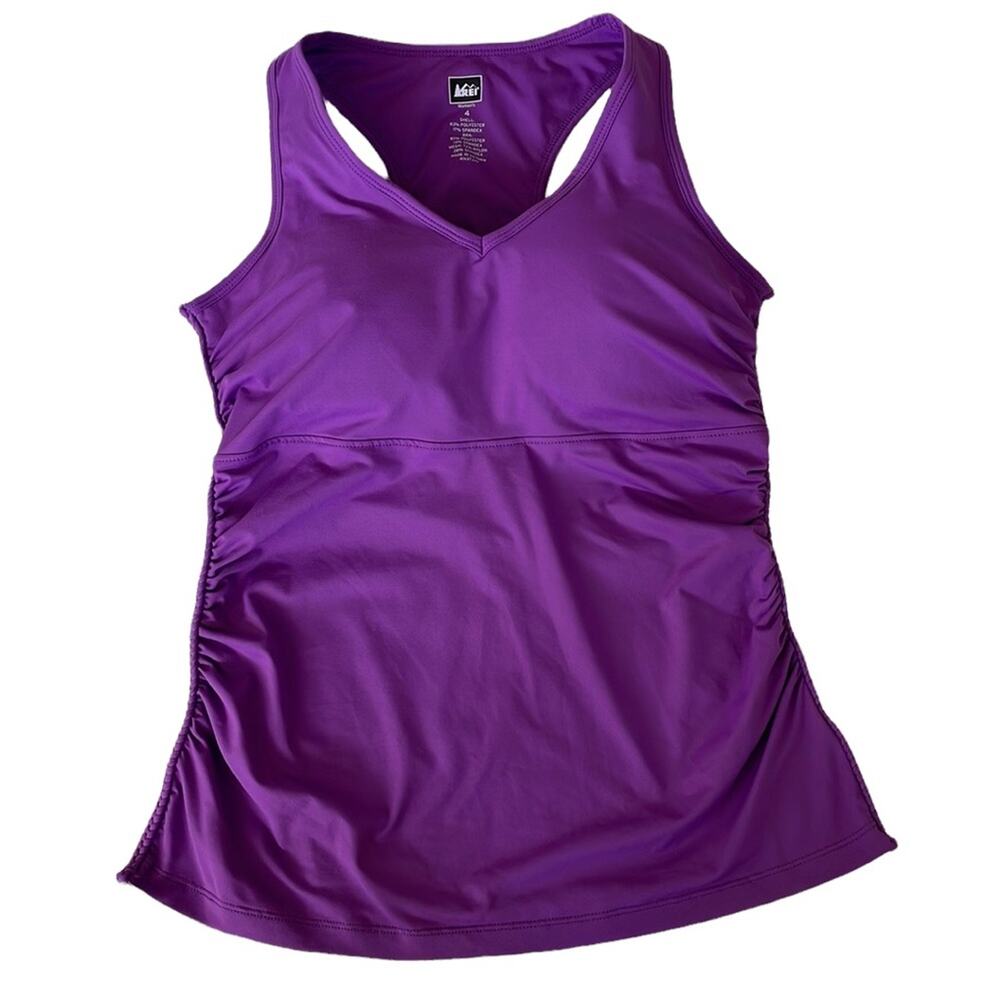 REI Racerback Athletic Tank Top Padded Shelf Bra Purple Sz S